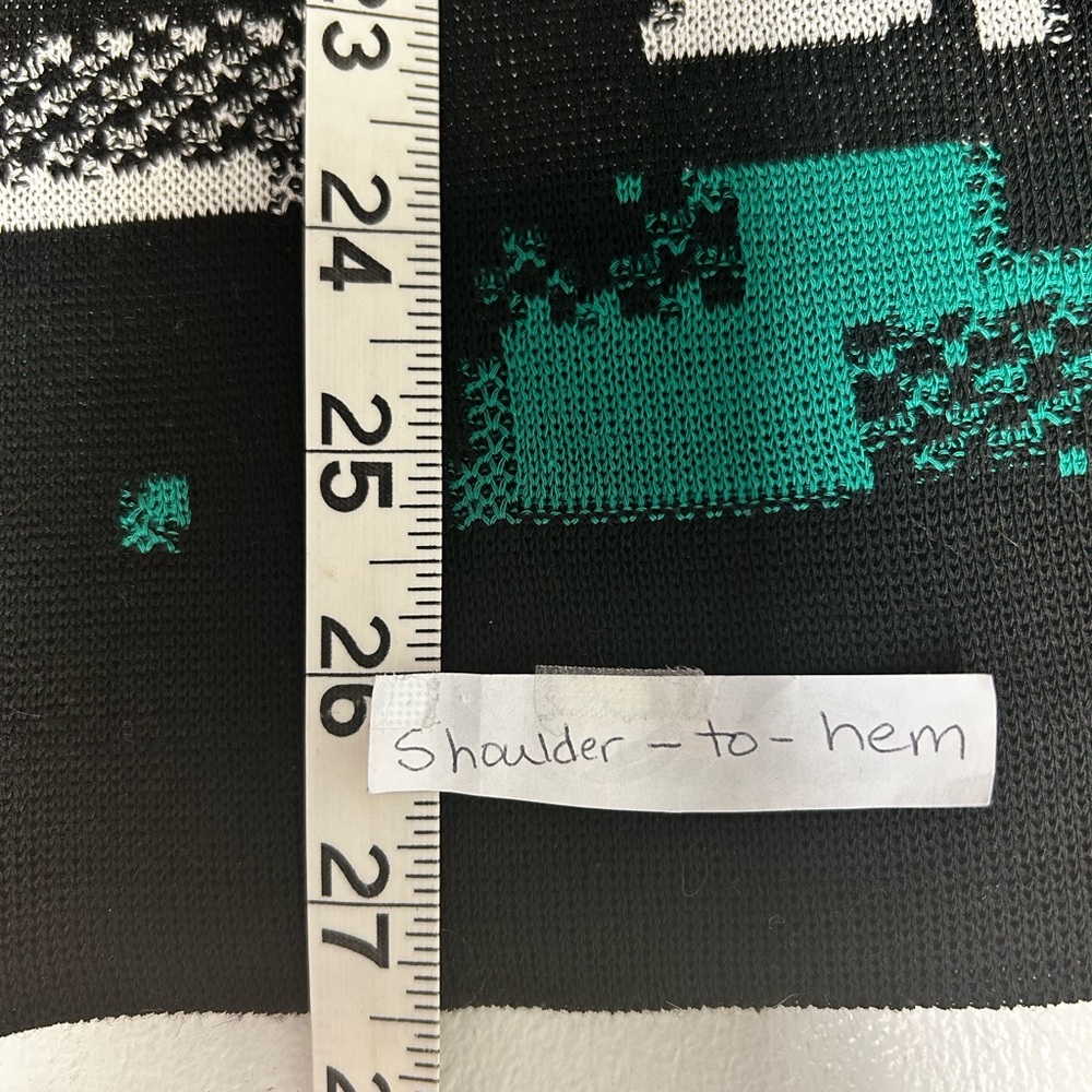 Ming Wang Black and Green Knit Cardigan - Picture 10 of 14